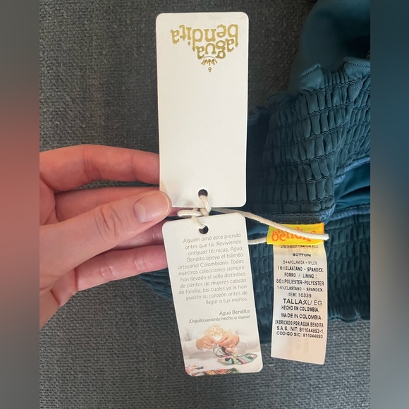 Agua Bendita Tessa Bikini Bottom in Blue/Green Size XL (Brand New, Never Worn) - Picture 9 of 11